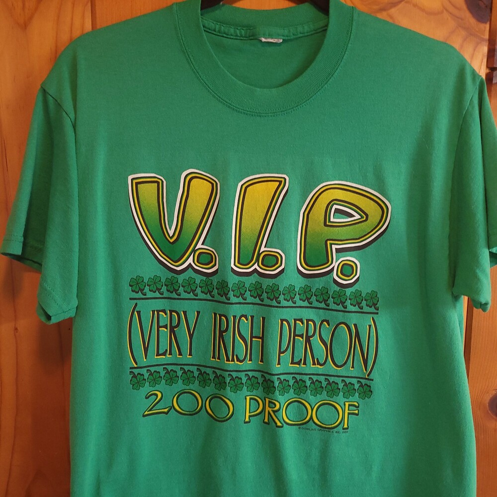 Very Irish Person V.I.P. T-shirt large Green Cotton 2003